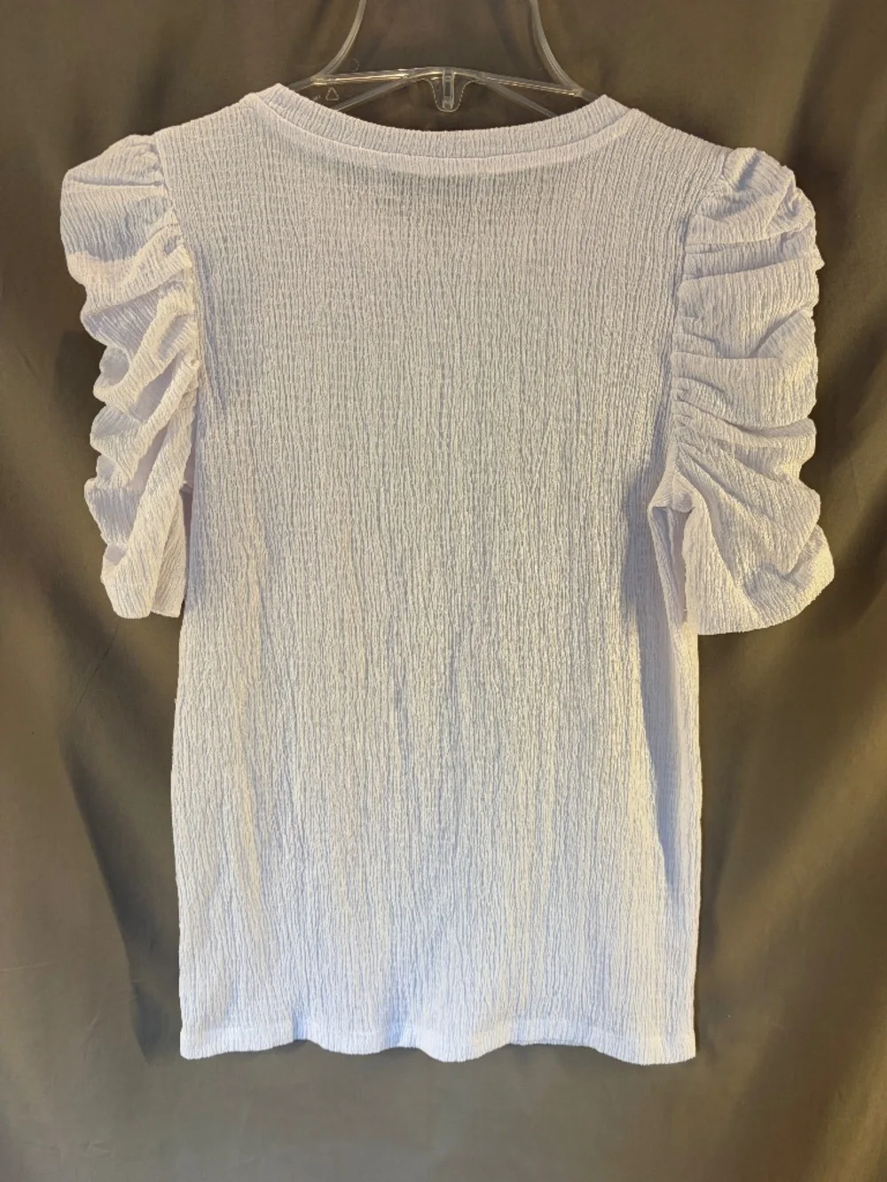LOFT Short Puff Sleeve Blouse, White color Size XXS (NWT)